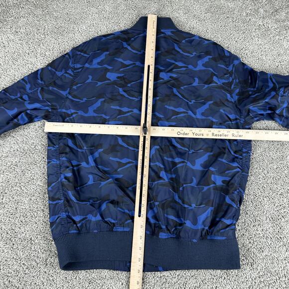 Slate & Stone Jacket Mens Large Blue Camo Bomber Nylon Lightweight Zip Up - Picture 8 of 11